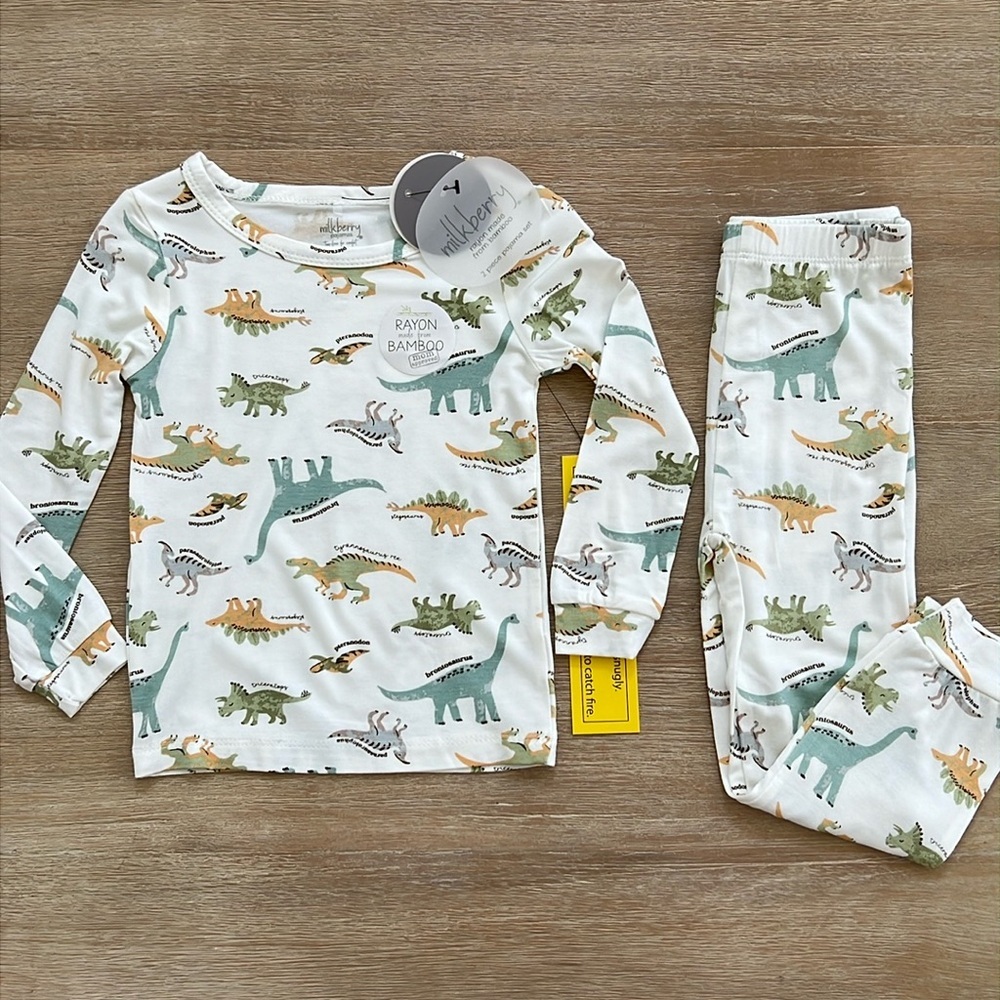 Dinosaur Print Kids Pajama Set